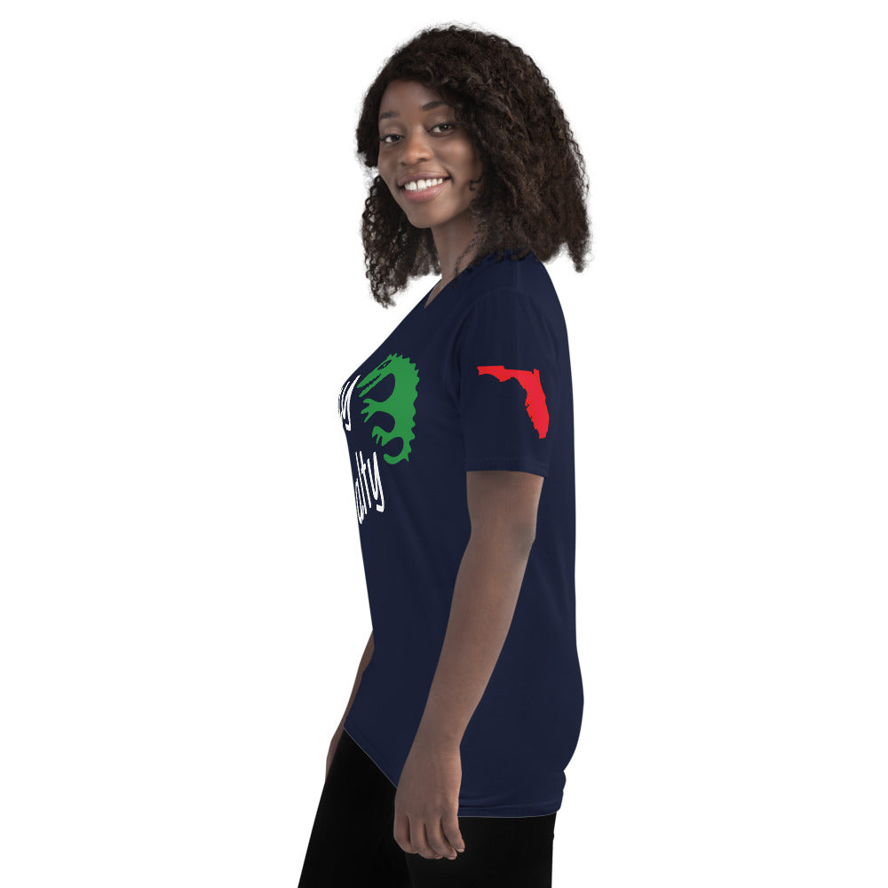 STAY SALTY FLORIDA TSHIRT W/ ALLIGATOR AND LEFT SLEEVE MAP - Florida Unisex Lightweight T-Shirt - Gildan 980