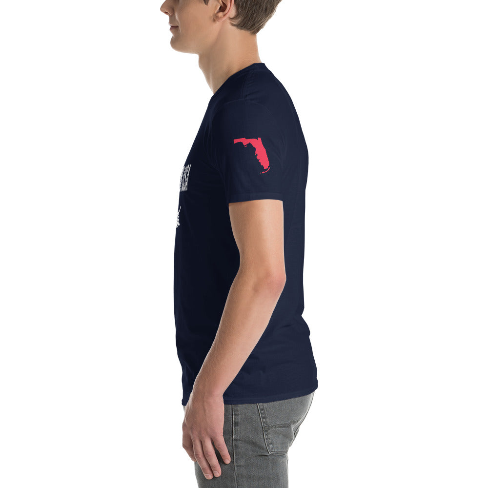 MADE IN USA ALLIGATOR T-SHIRT W/ FLORIDA MAP LEFT SLEEVE - Florida Alligator Premium Lightweight T-Shirt
