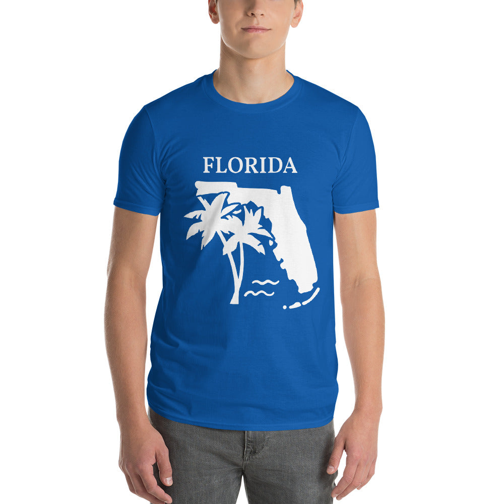 FLORIDA STATE T-SHIRT W/ PALM TREES - State of Florida Unisex T-Shirt - Gildan 980