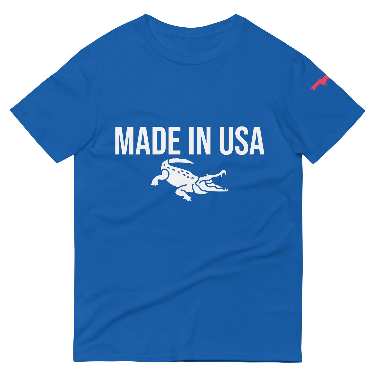 MADE IN USA ALLIGATOR T-SHIRT W/ FLORIDA MAP LEFT SLEEVE - Florida Alligator Premium Lightweight T-Shirt