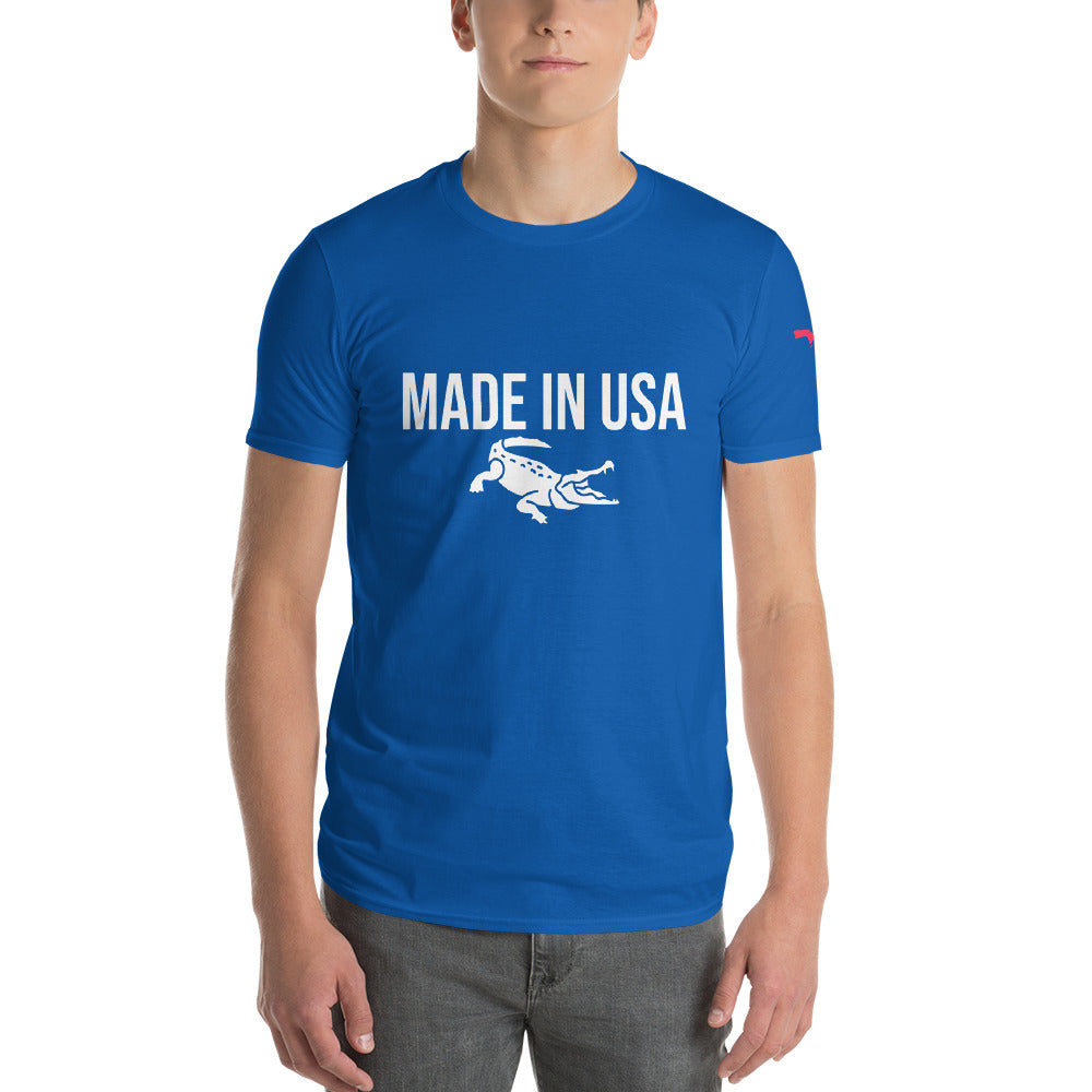 MADE IN USA ALLIGATOR T-SHIRT W/ FLORIDA MAP LEFT SLEEVE - Florida Alligator Premium Lightweight T-Shirt