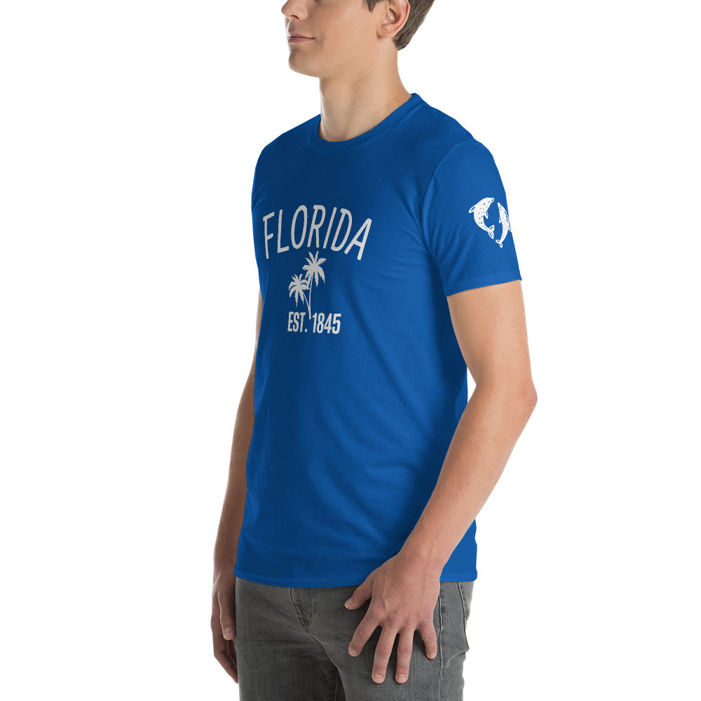 FLORIDA SHIRT WITH DOLPHINS - Florida T-Shirt with Dolphins on Left Sleeve V2