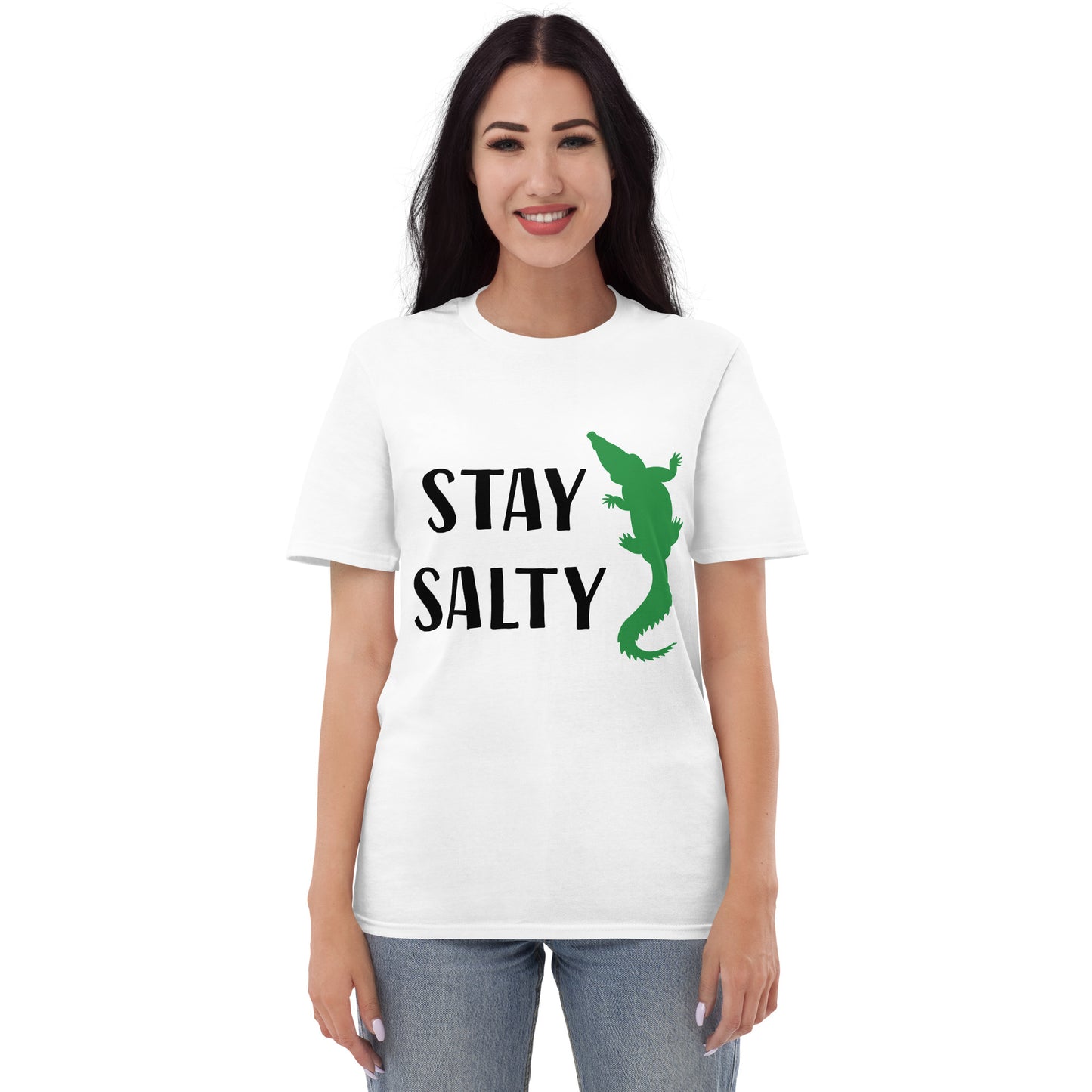 STAY SALTY W/ ALLIGATOR FLORIDA T-SHIRT - Florida Unisex Lightweight T-Shirt - Gildan 980