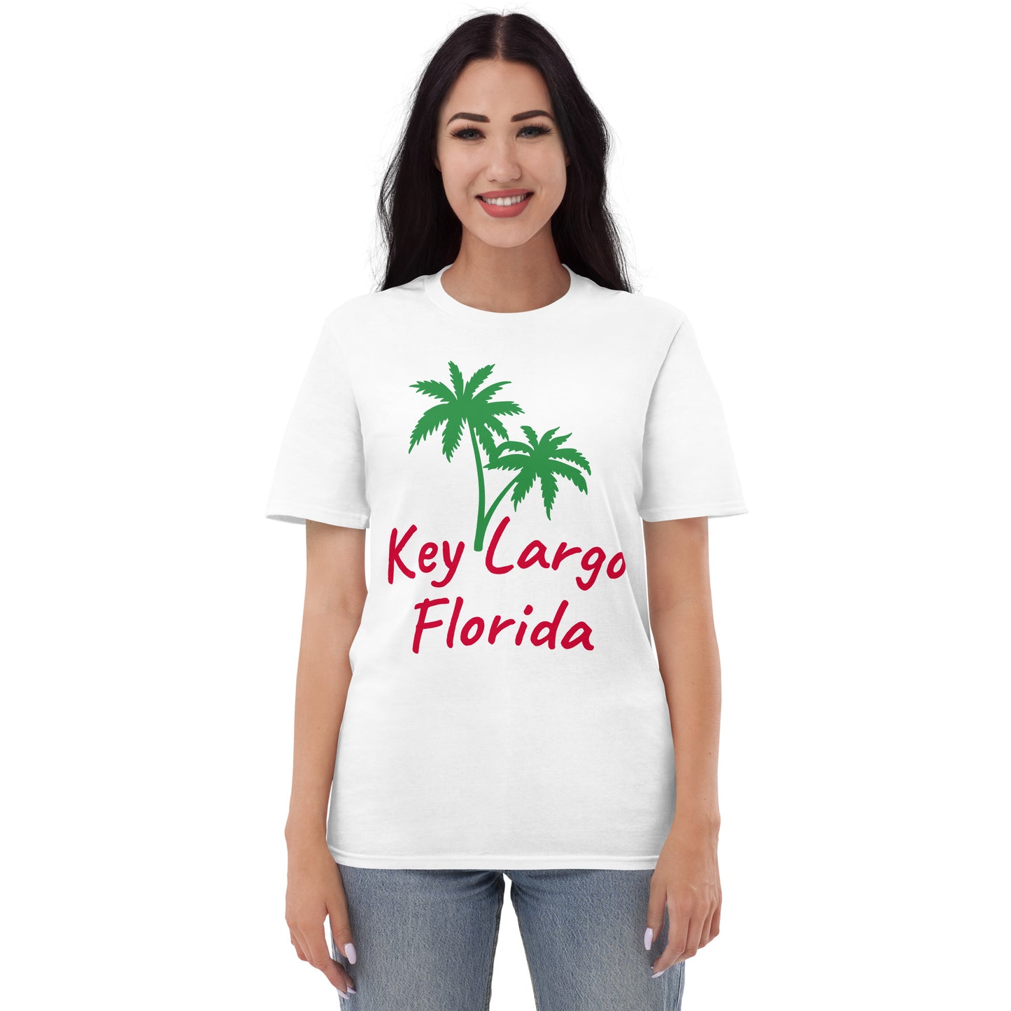 KEY LARGO FLORIDA WHITE T-SHIRT - Palm Tree Shirt Key Largo Florida V2
