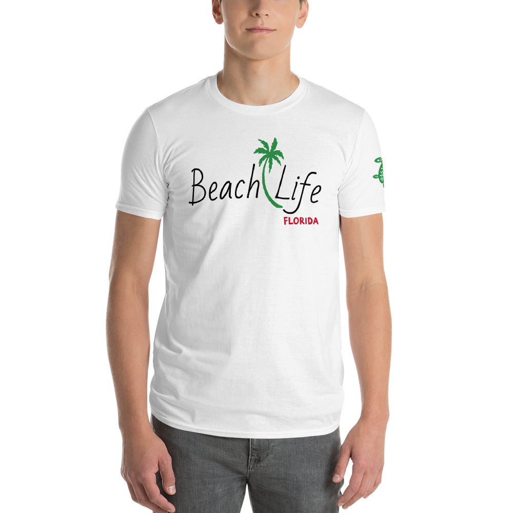 BEACH LIFE FLORIDA T-Shirt - Beach Life Florida Shirt with Palm Tree and Turtle