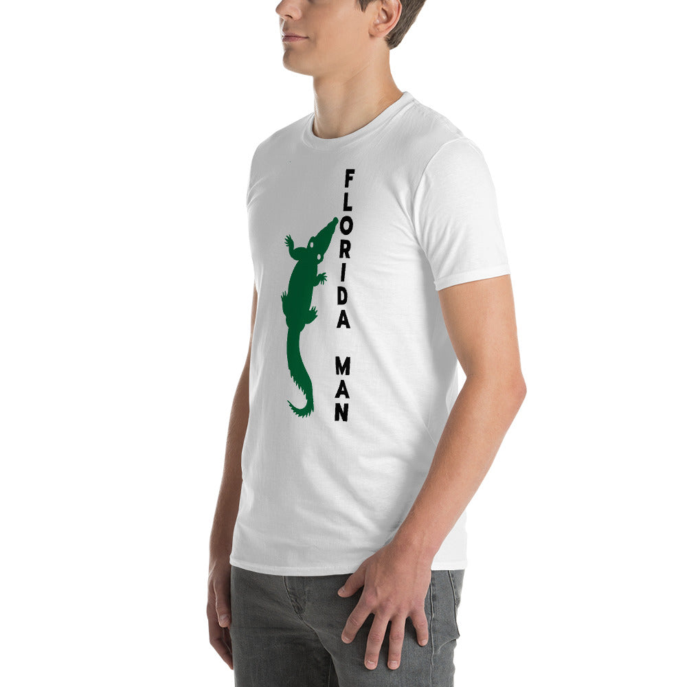 FLORIDA MAN ALLIGATOR T-SHIRT - Florida Man Alligator Shirt - (white & grey))