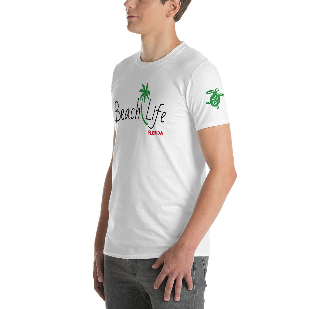 BEACH LIFE FLORIDA T-Shirt - Beach Life Florida Shirt with Palm Tree and Turtle