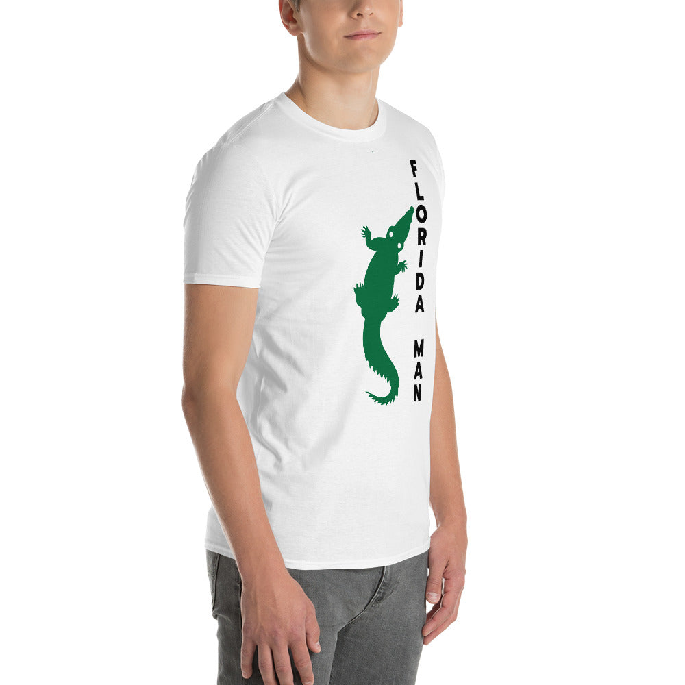 FLORIDA MAN ALLIGATOR T-SHIRT - Florida Man Alligator Shirt - (white & grey))