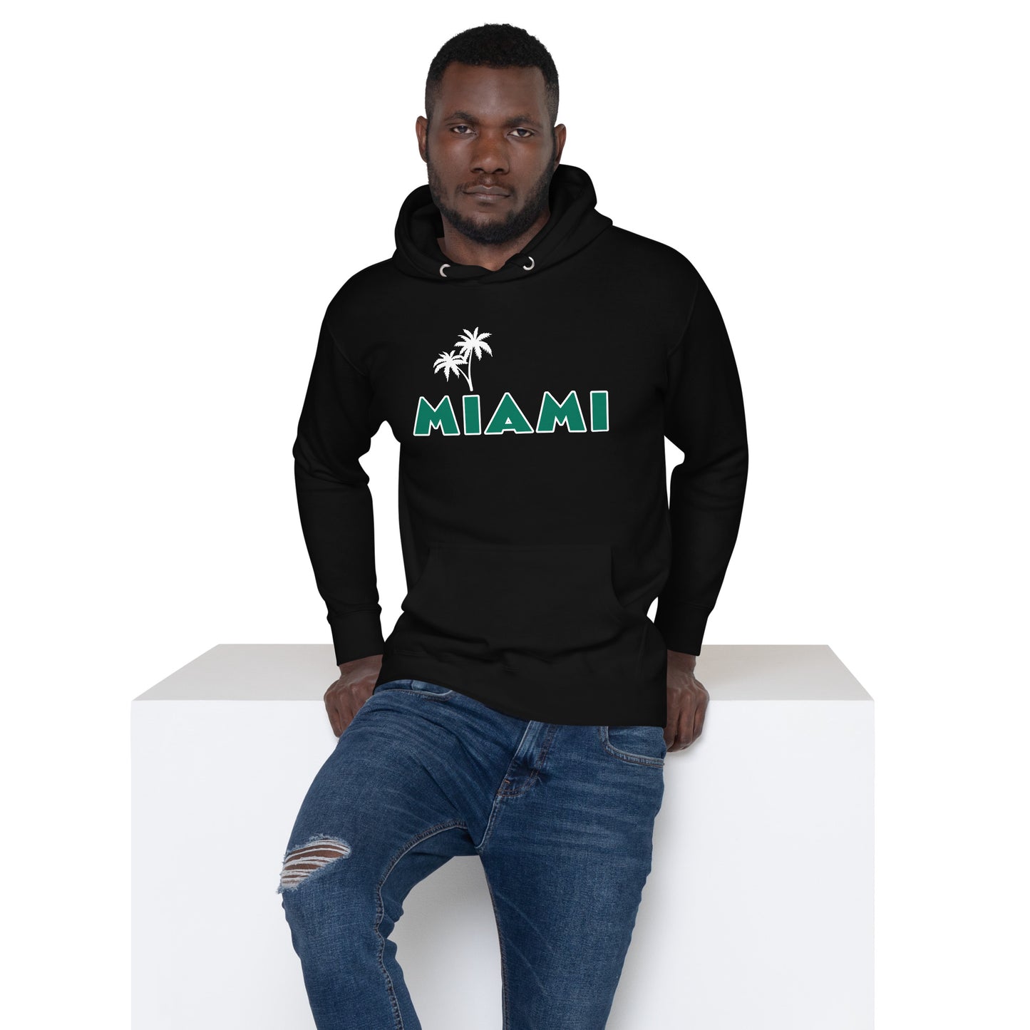 MIAMI W/ PALM TREES - Unisex Premium Hoodie V2 - Cotton Heritage M2580