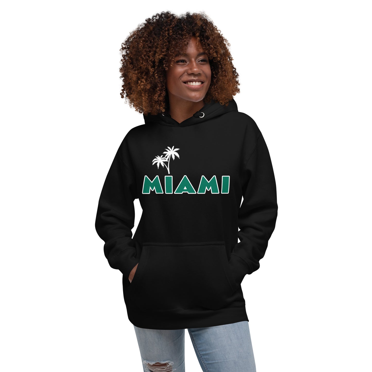 MIAMI W/ PALM TREES - Unisex Premium Hoodie V2 - Cotton Heritage M2580
