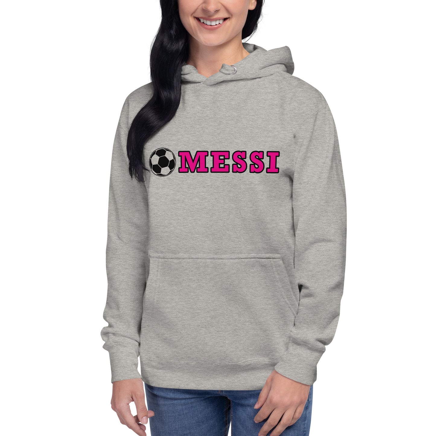 MESSI HOODIE W/ SOCCER BALL - Messi Soccer Ball - Unisex Premium Hoodie - Cotton Heritage M2580