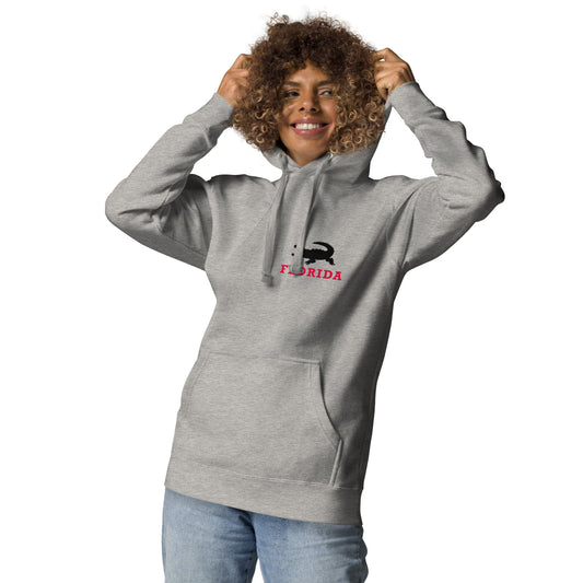 FLORIDA HOODIE W/ ALLIGATOR (white) - Unisex Premium Hoodie - Cotton Heritage Sweatshirt M2580