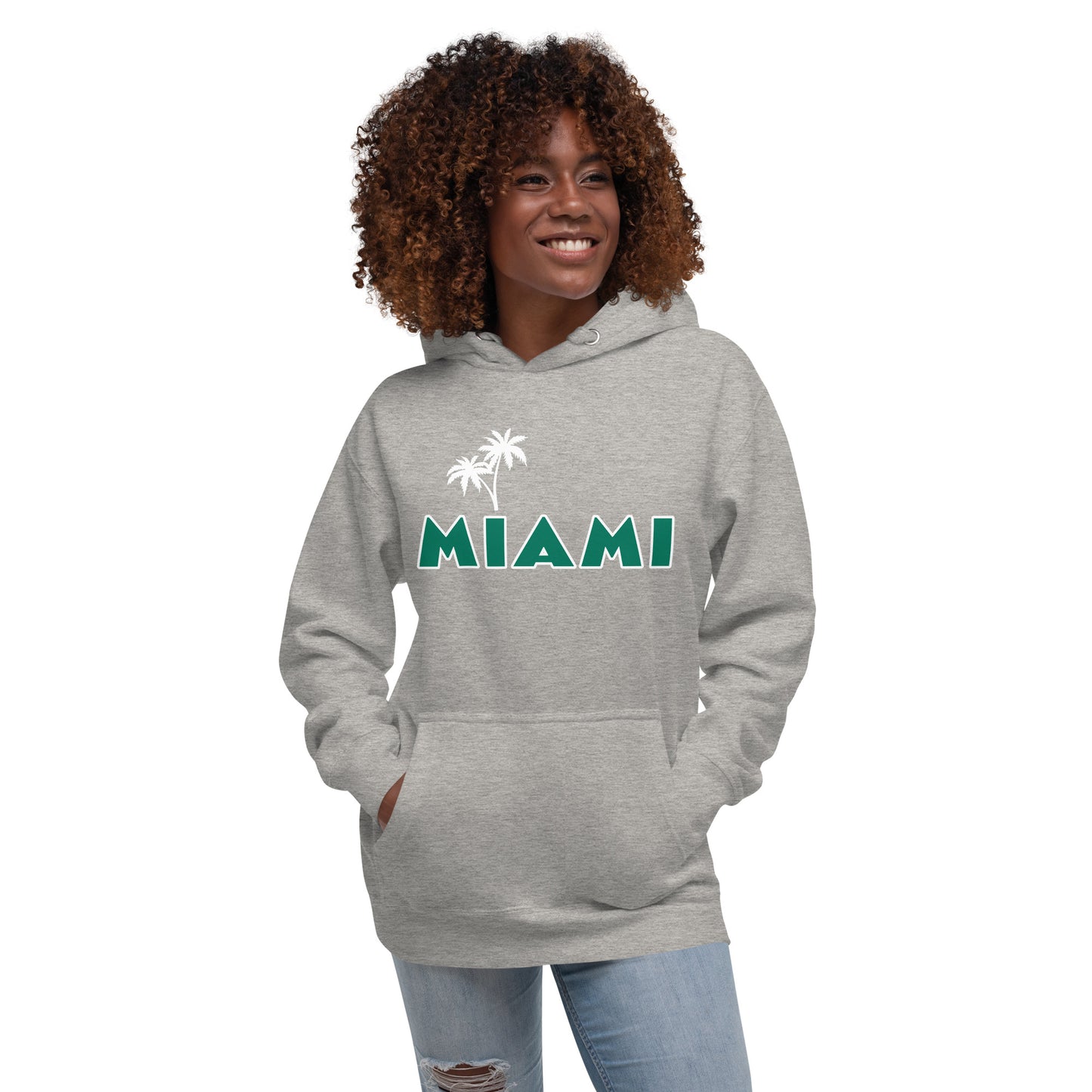 MIAMI W/ PALM TREES - Unisex Premium Hoodie V2 - Cotton Heritage M2580