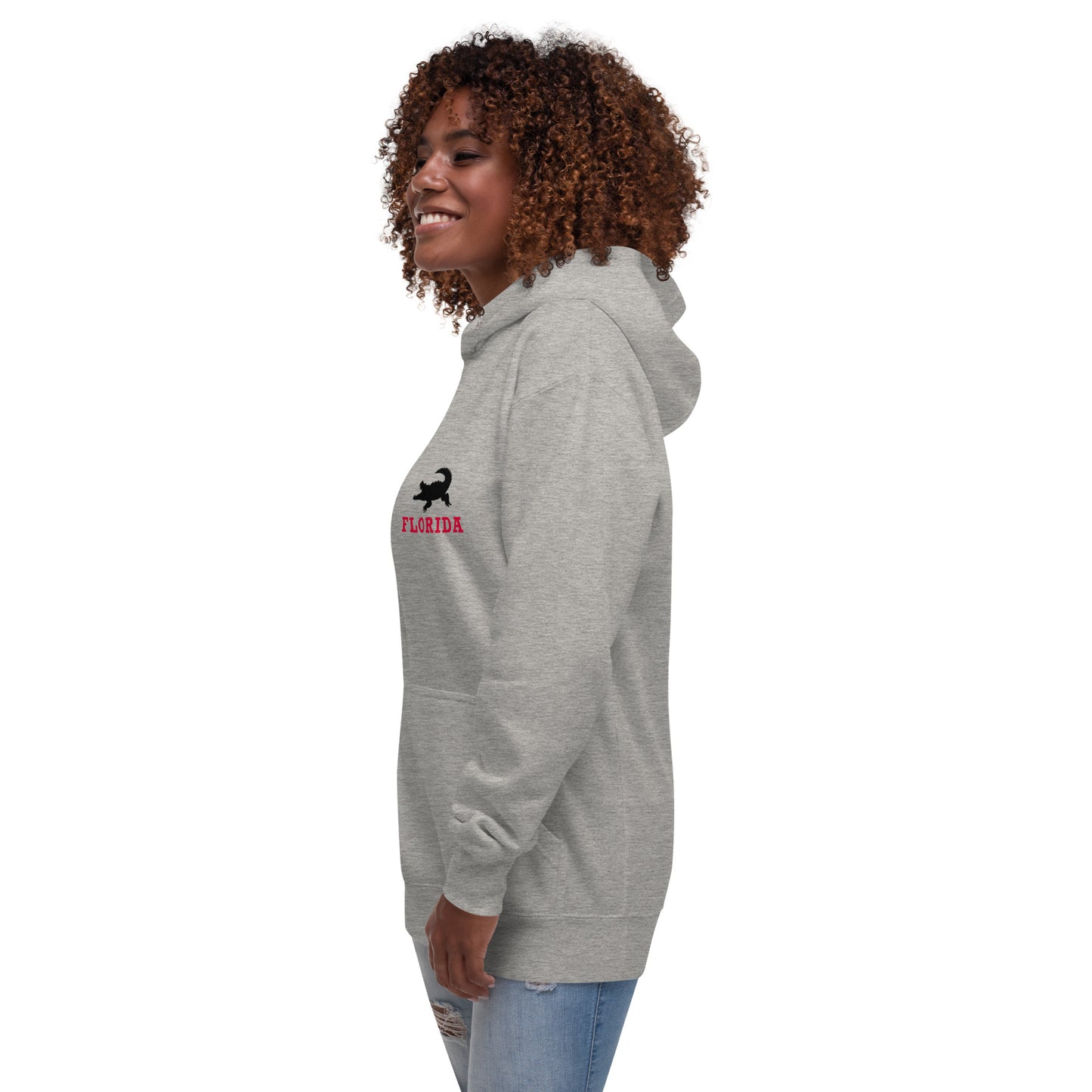 FLORIDA HOODIE W/ ALLIGATOR (white) - Unisex Premium Hoodie - Cotton Heritage Sweatshirt M2580