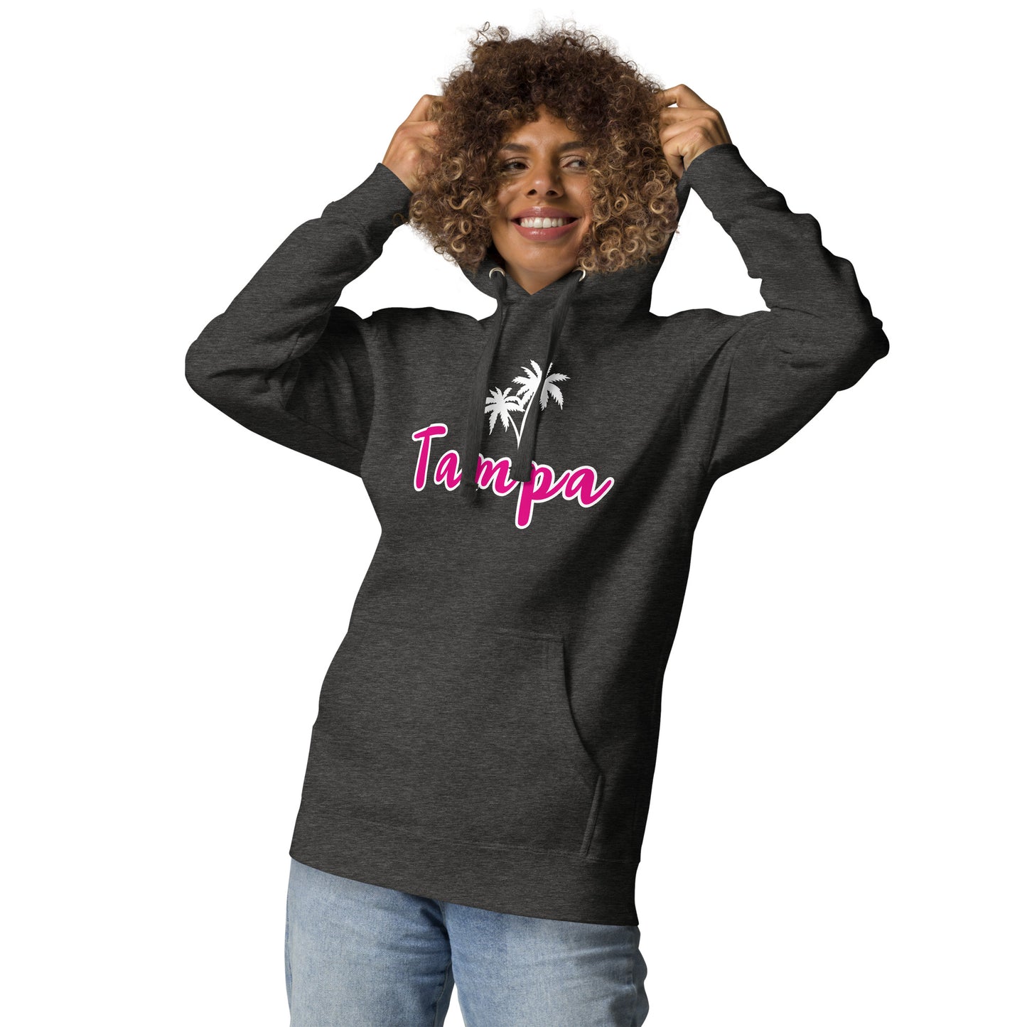 TAMPA W/ PALM TREES - Unisex Premium Hoodie - Cotton Heritage M2580