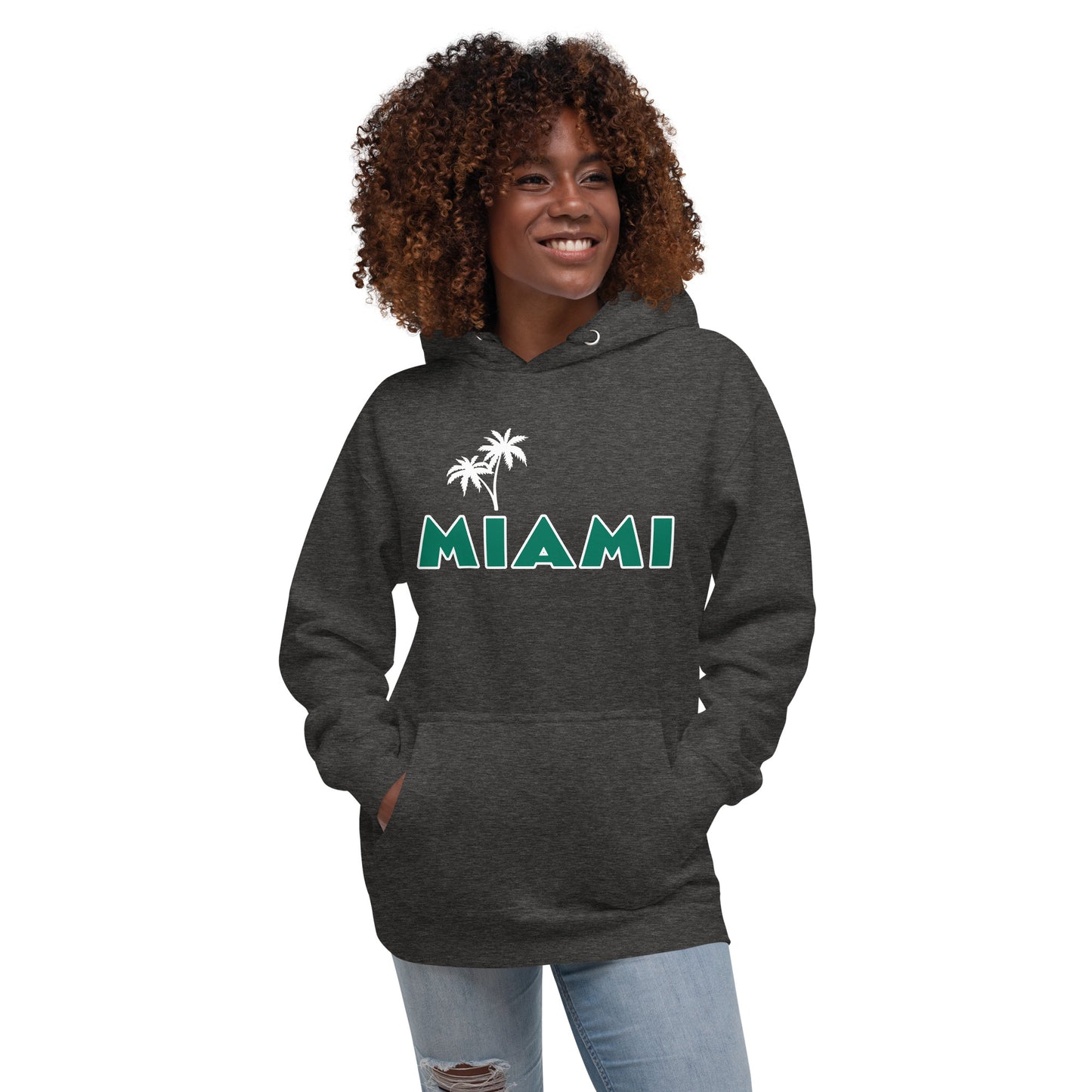 MIAMI W/ PALM TREES - Unisex Premium Hoodie V2 - Cotton Heritage M2580