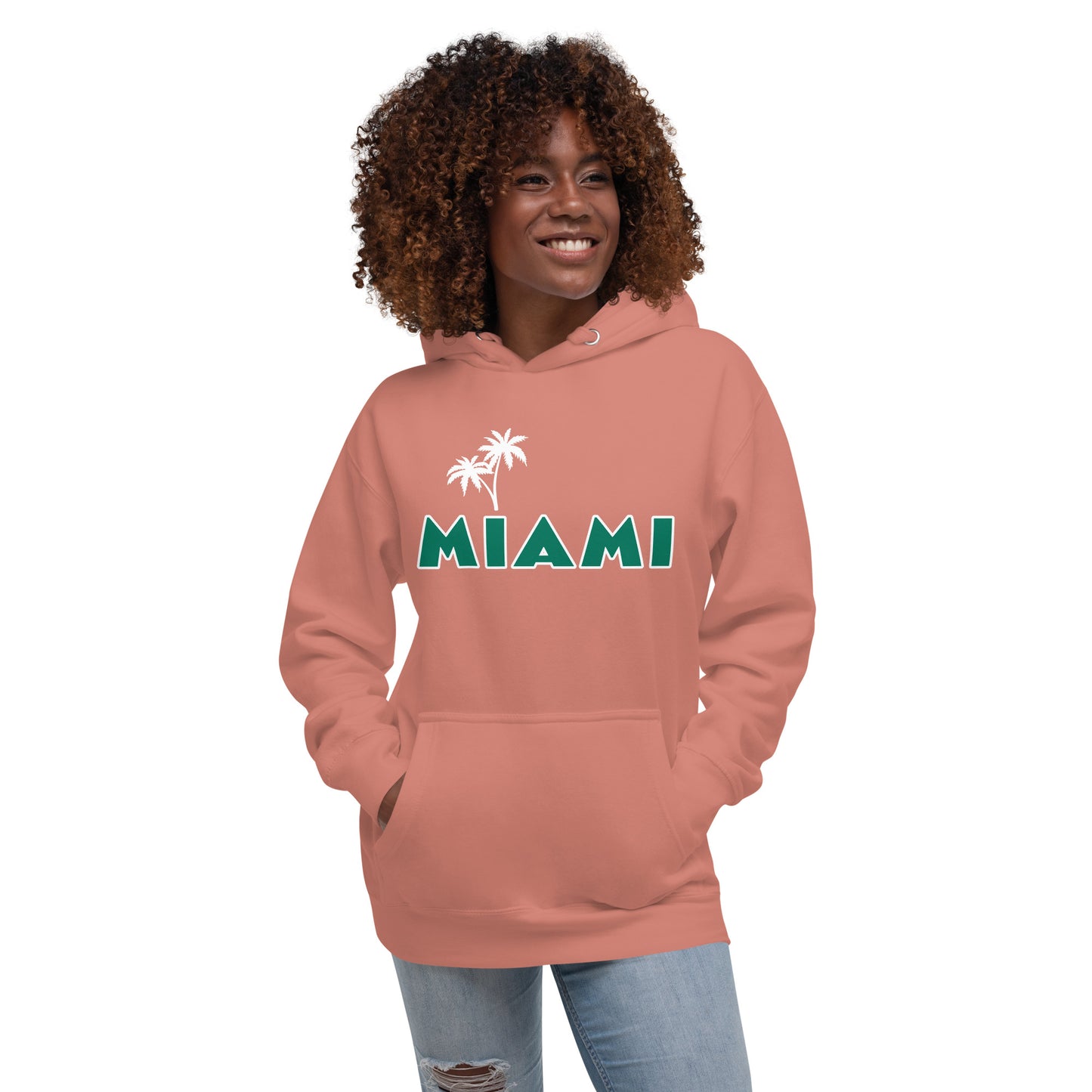 MIAMI W/ PALM TREES - Unisex Premium Hoodie V2 - Cotton Heritage M2580