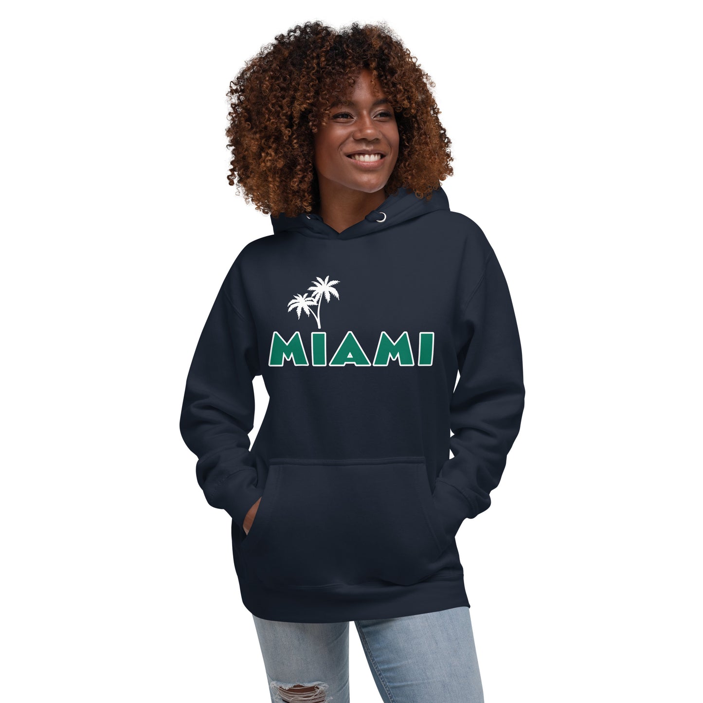 MIAMI W/ PALM TREES - Unisex Premium Hoodie V2 - Cotton Heritage M2580