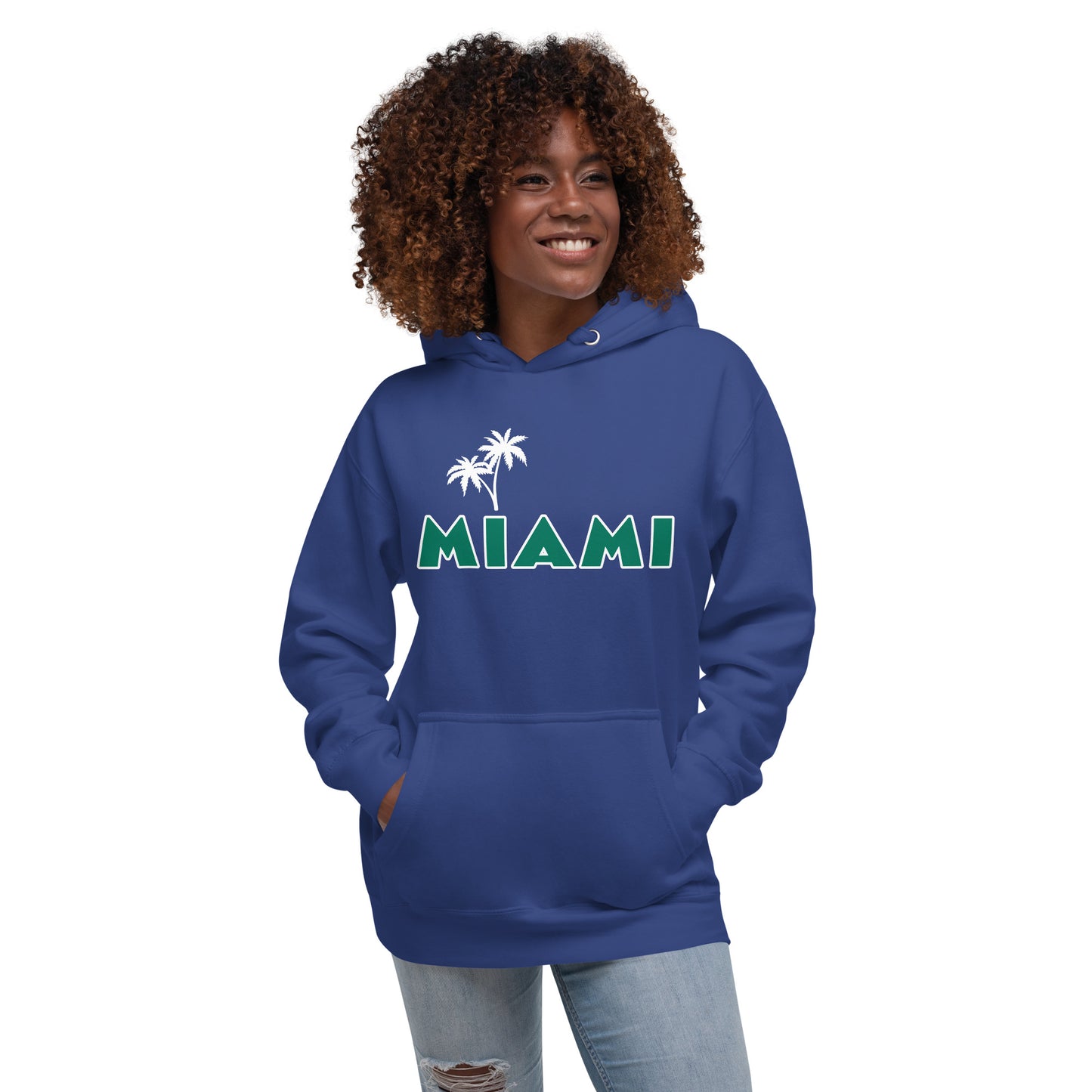 MIAMI W/ PALM TREES - Unisex Premium Hoodie V2 - Cotton Heritage M2580