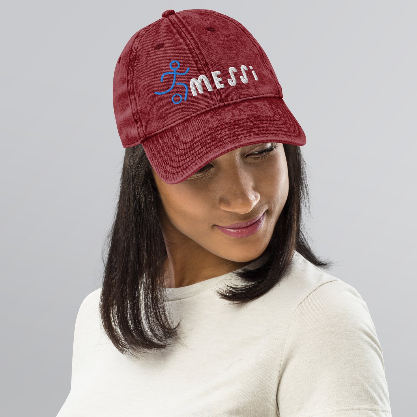 MIAMI SOCCER HAT - MESSI - Miami FL Soccer Messi Vintage Cotton Twill Cap / Hat