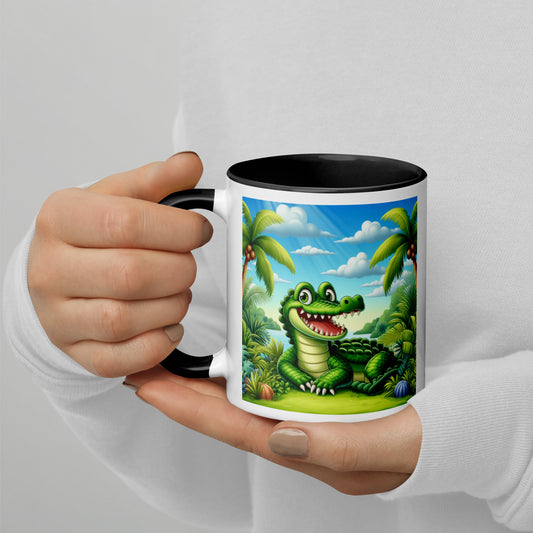 FLORIDA ALLIGATOR MUG - Alligator in Florida Palm Trees Coffee Mug