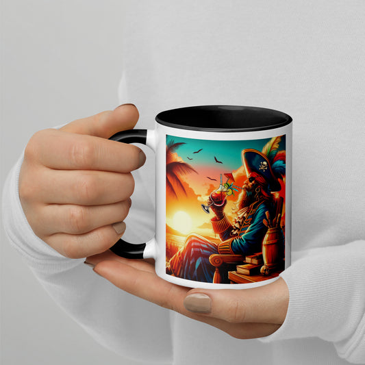 FLORIDA PIRATE MUG AT SUNSET - Pirate Drinking a Cocktail in Florida