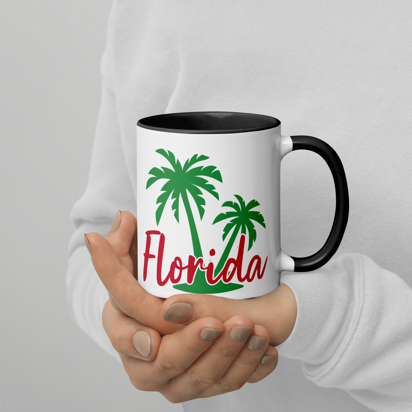 FLORIDA PALM TREE Mug with Color Inside - Florida Palm Tree Coffee Mug