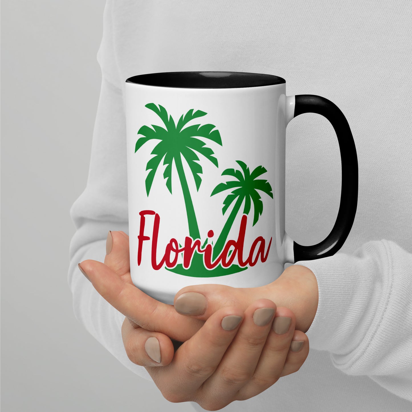 FLORIDA PALM TREE Mug with Color Inside - Florida Palm Tree Coffee Mug