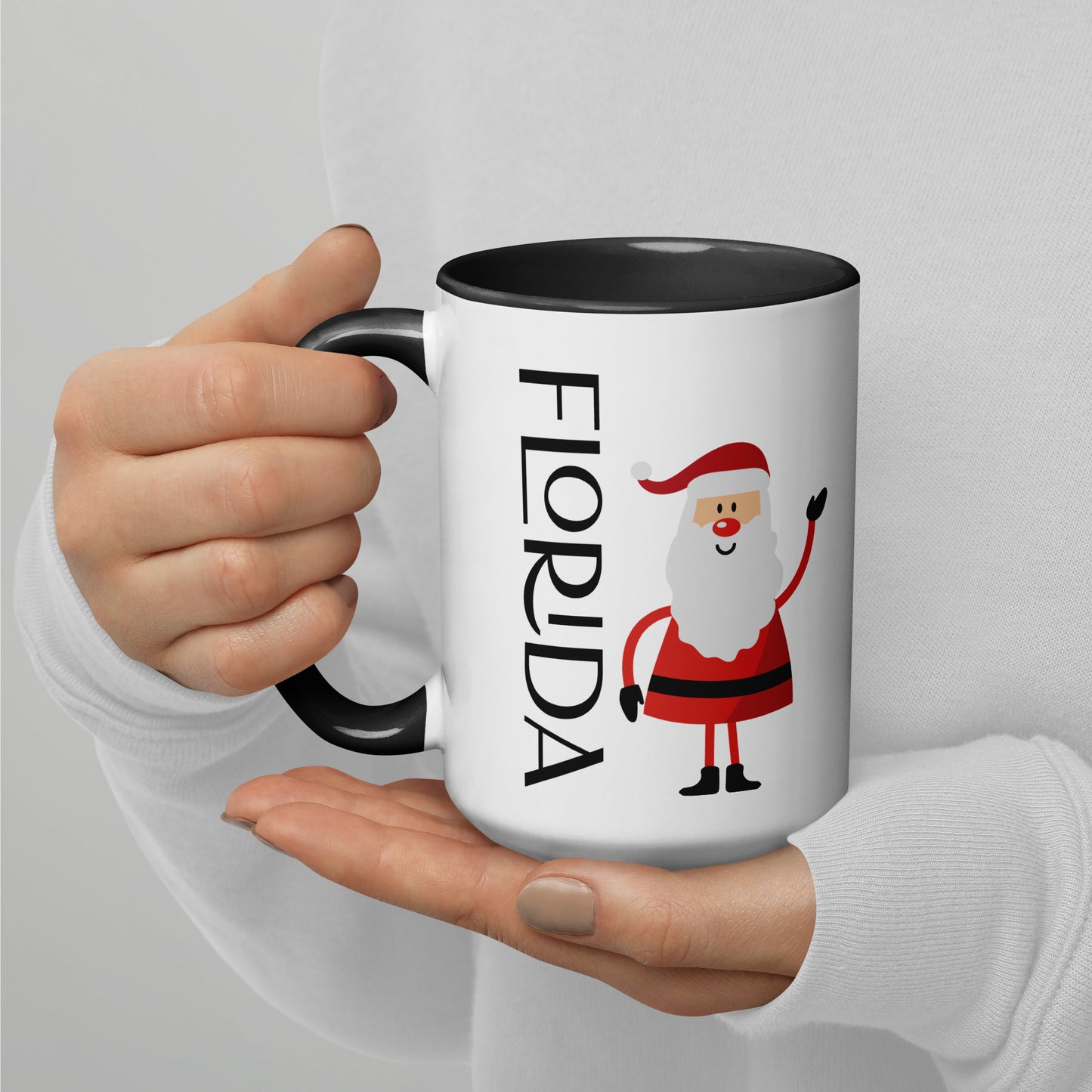 FLORIDA SANTA Mug with Several Colors Inside - Florida SANTA CLAUS Christmas Mugs