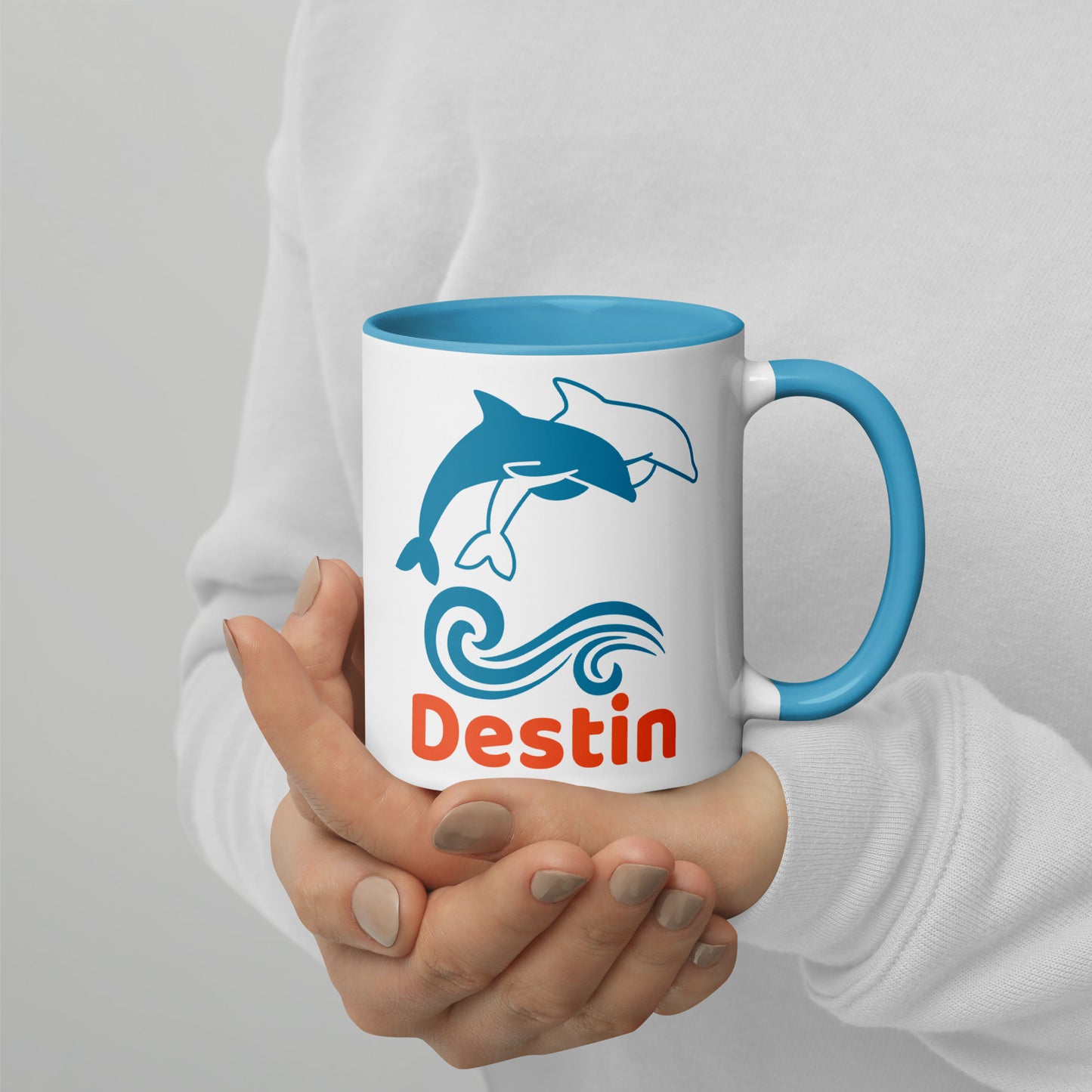 DESTIN DOLPHINS Mug with Color Inside - Destin Florida Dolphin Mugs