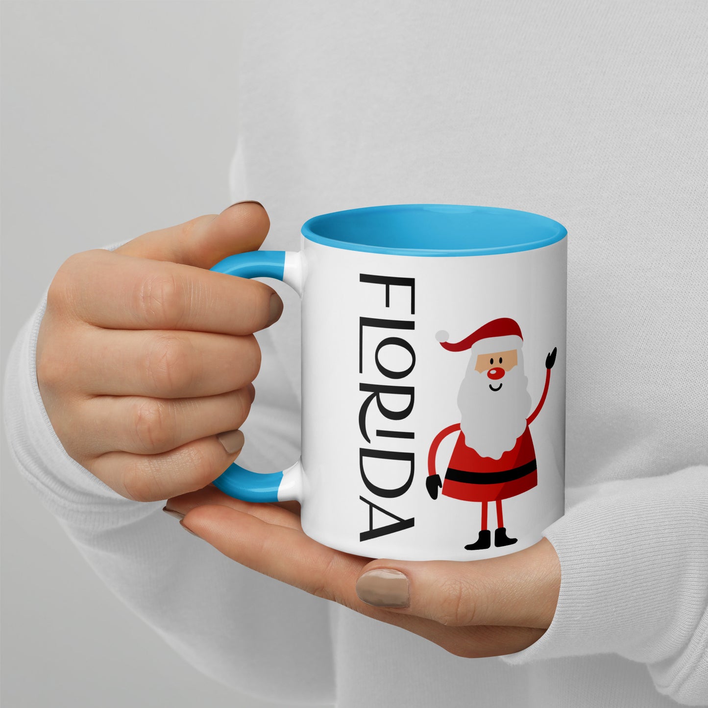 FLORIDA SANTA Mug with Several Colors Inside - Florida SANTA CLAUS Christmas Mugs