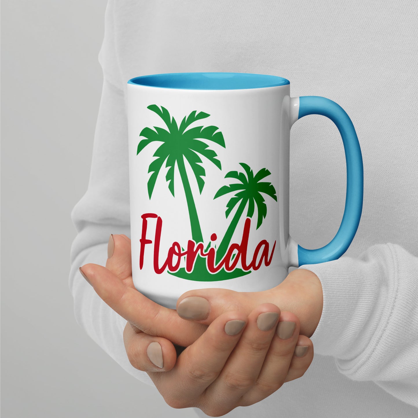 FLORIDA PALM TREE Mug with Color Inside - Florida Palm Tree Coffee Mug