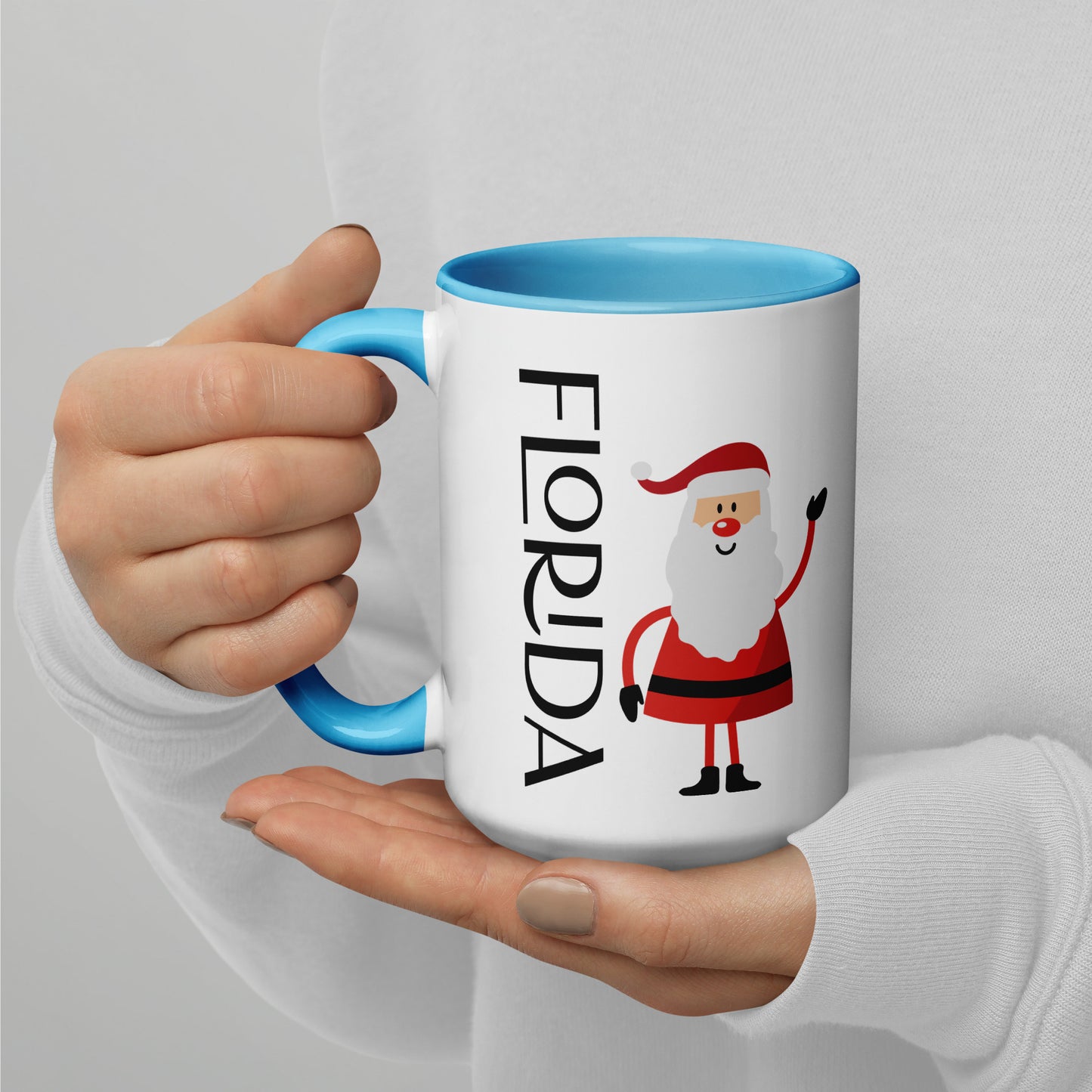 FLORIDA SANTA Mug with Several Colors Inside - Florida SANTA CLAUS Christmas Mugs