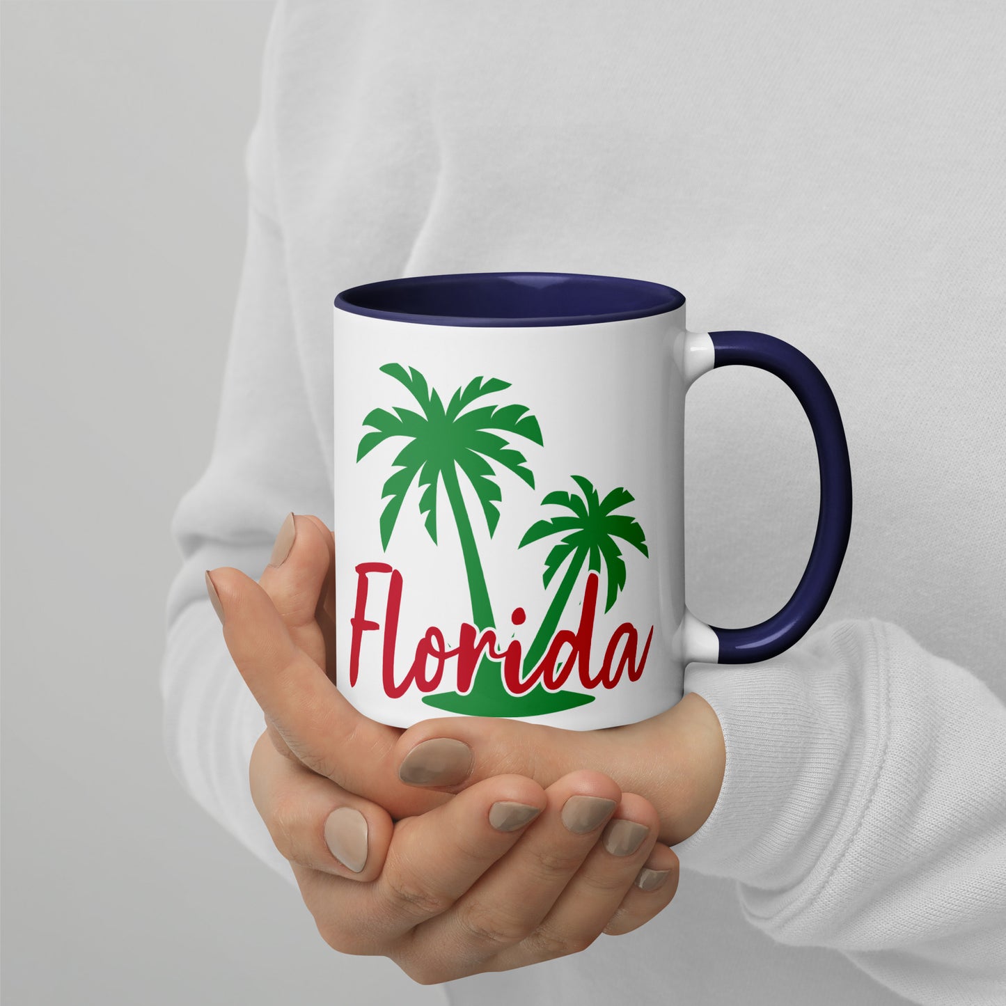 FLORIDA PALM TREE Mug with Color Inside - Florida Palm Tree Coffee Mug