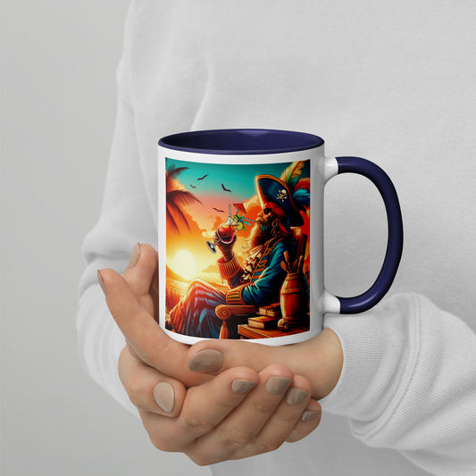 FLORIDA PIRATE MUG AT SUNSET - Pirate Drinking a Cocktail in Florida