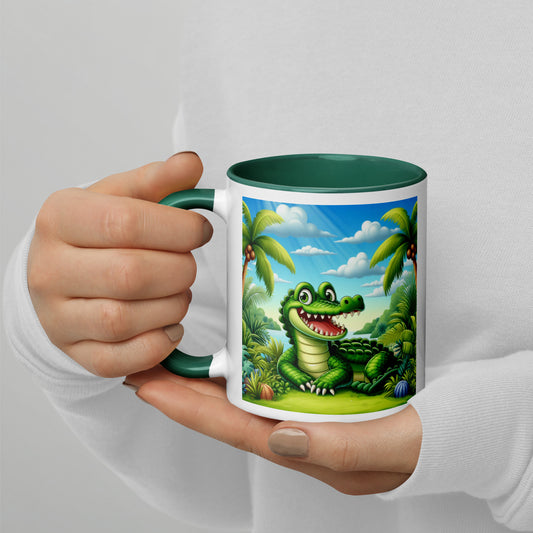FLORIDA ALLIGATOR MUG - Alligator in Florida Palm Trees Coffee Mug