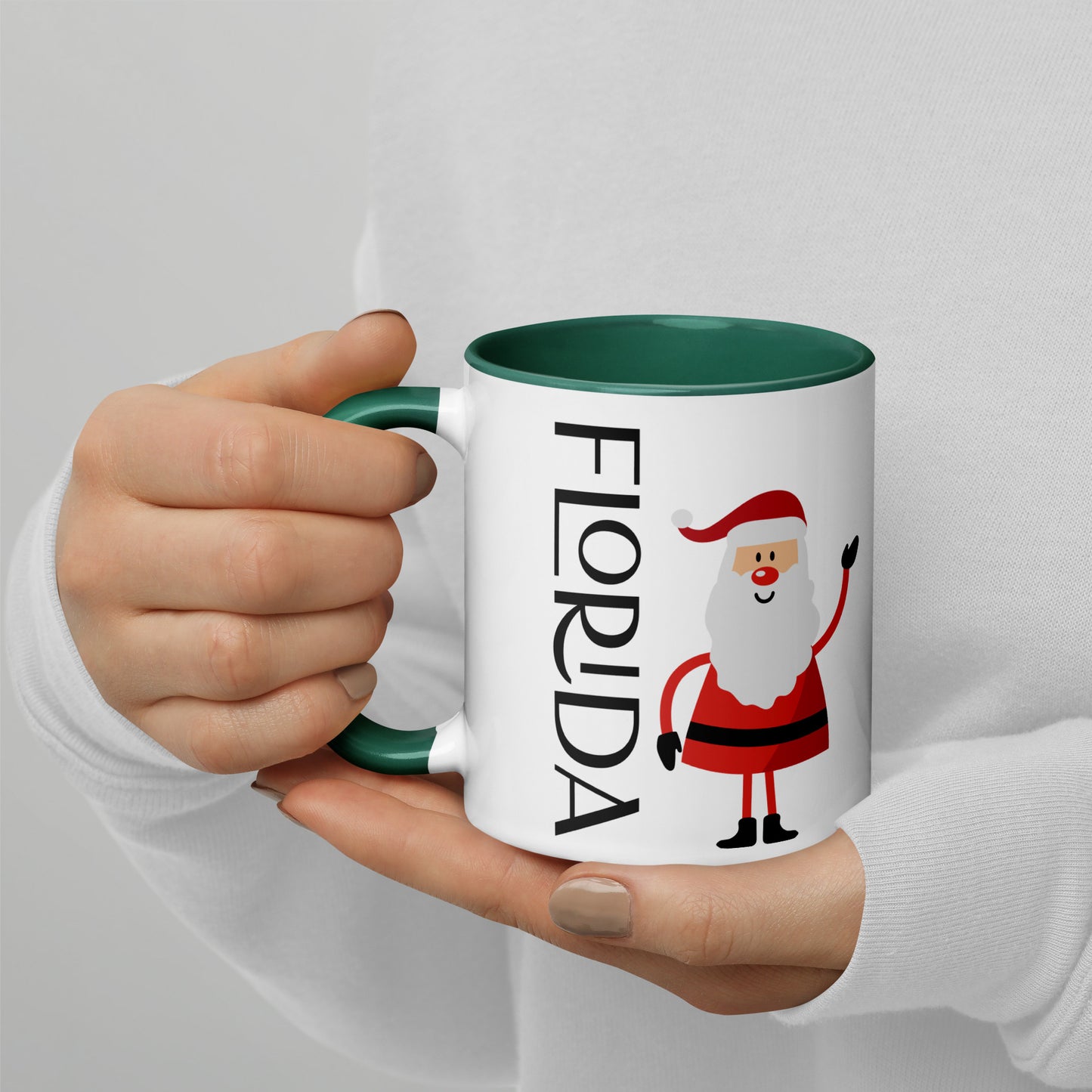 FLORIDA SANTA Mug with Several Colors Inside - Florida SANTA CLAUS Christmas Mugs