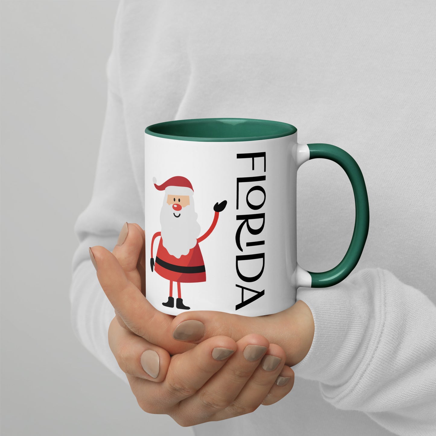 FLORIDA SANTA Mug with Several Colors Inside - Florida SANTA CLAUS Christmas Mugs