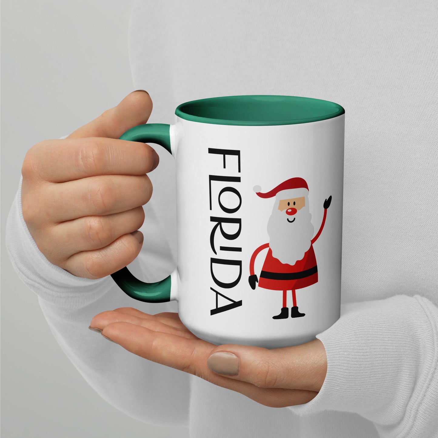 FLORIDA SANTA Mug with Several Colors Inside - Florida SANTA CLAUS Christmas Mugs