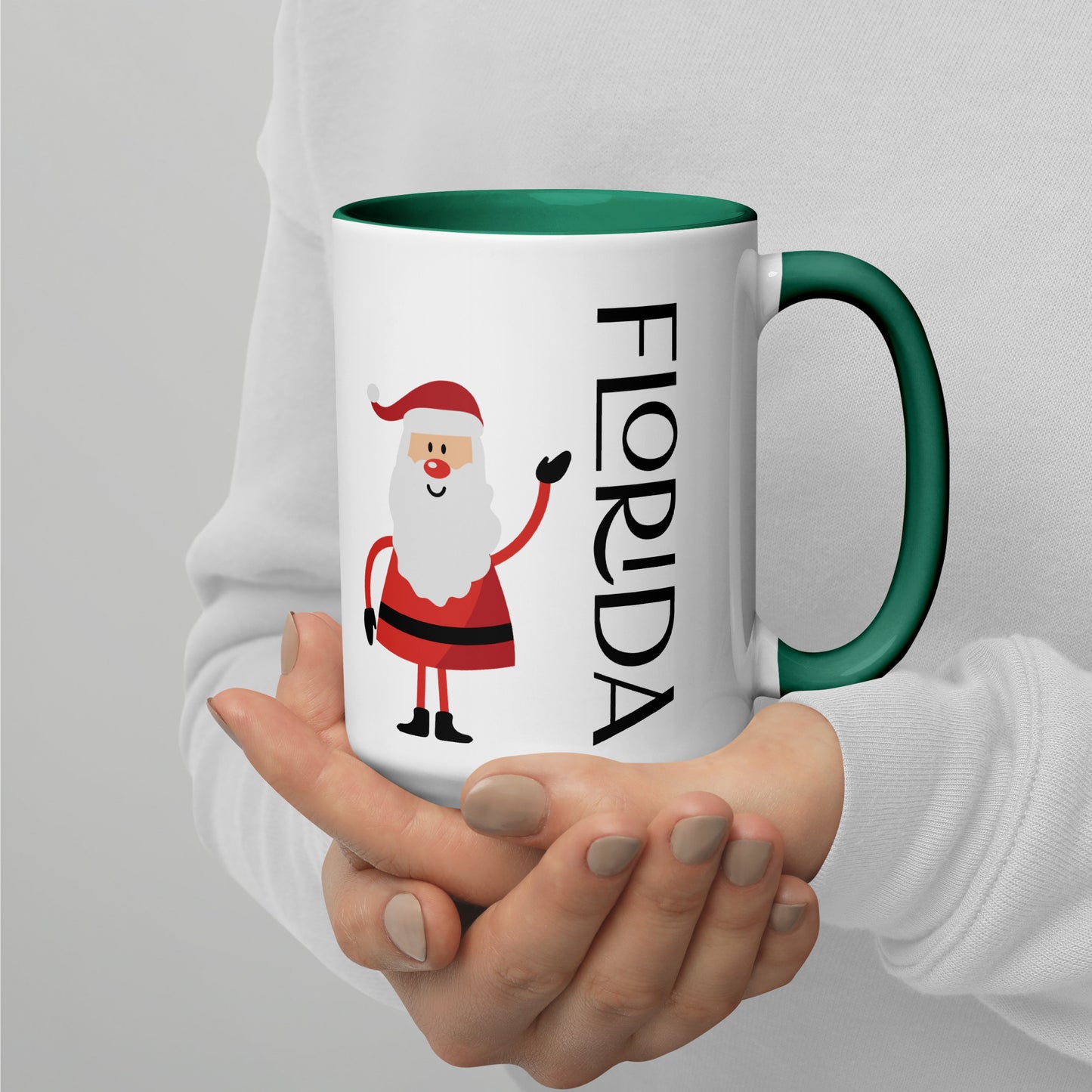 FLORIDA SANTA Mug with Several Colors Inside - Florida SANTA CLAUS Christmas Mugs