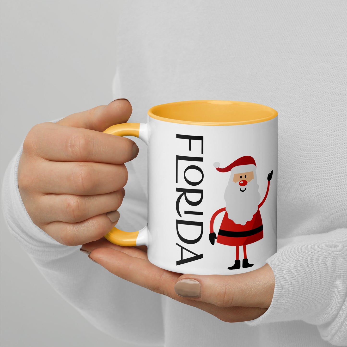 FLORIDA SANTA Mug with Several Colors Inside - Florida SANTA CLAUS Christmas Mugs