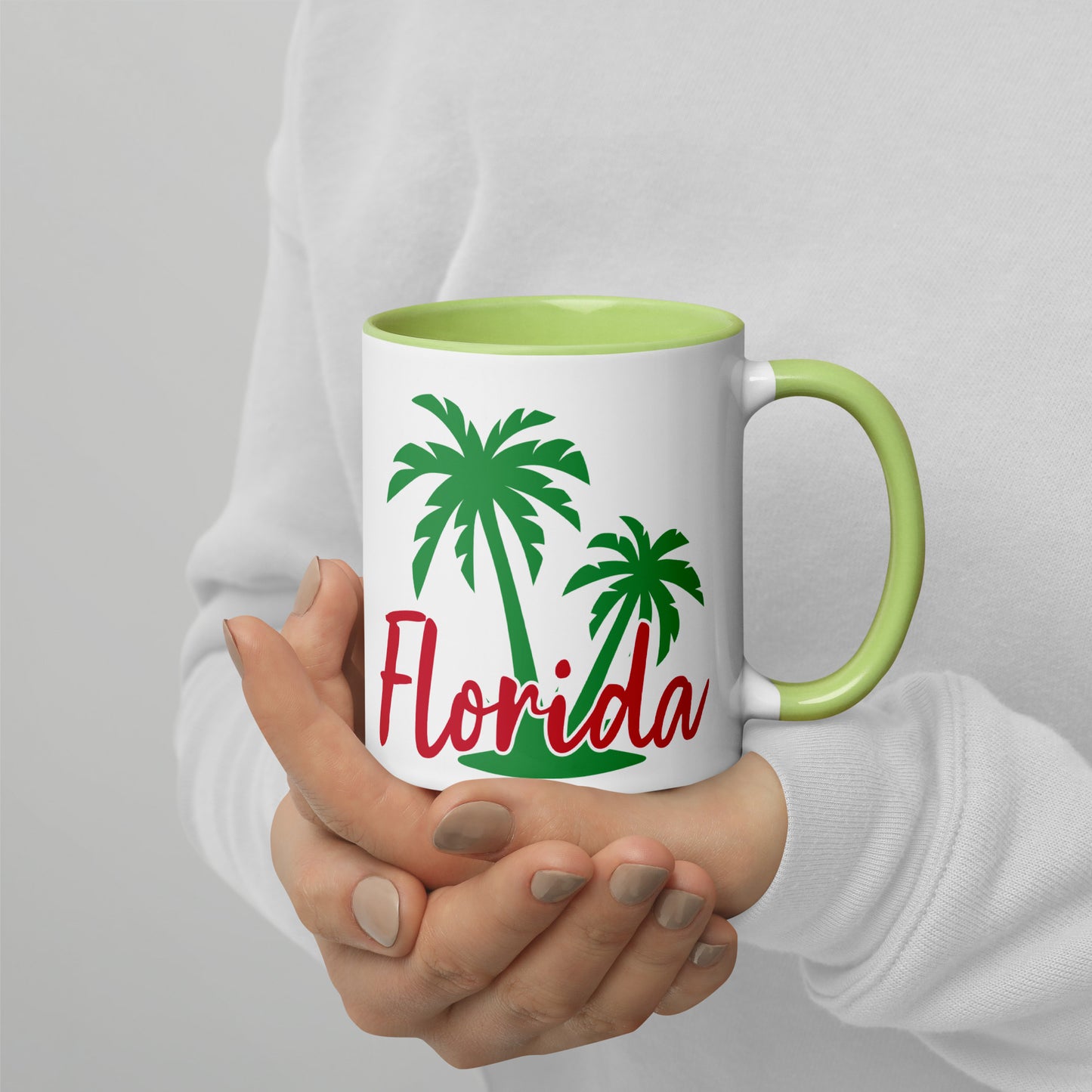 FLORIDA PALM TREE Mug with Color Inside - Florida Palm Tree Coffee Mug