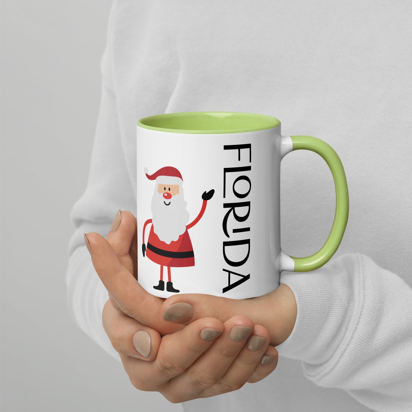 FLORIDA SANTA Mug with Several Colors Inside - Florida SANTA CLAUS Christmas Mugs