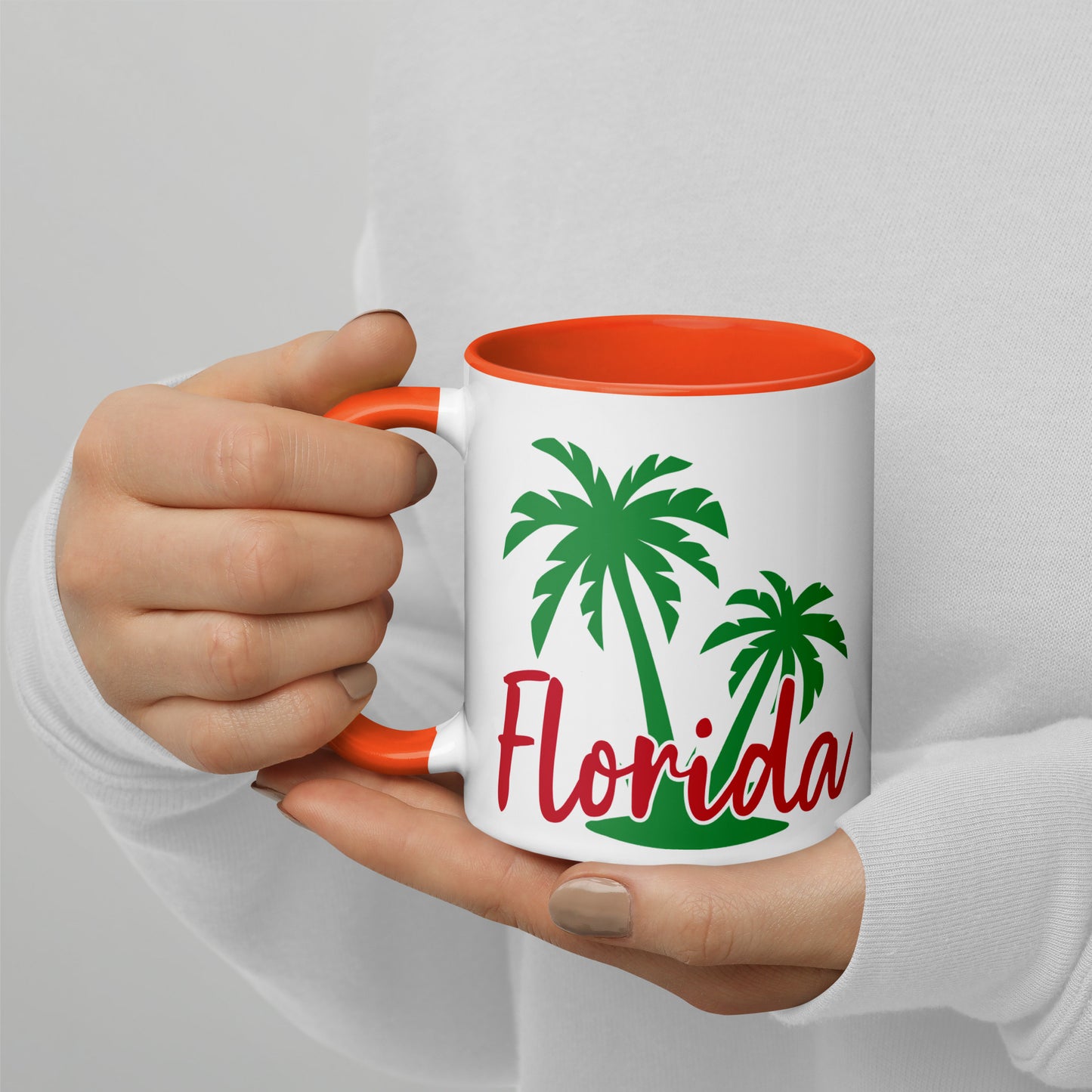 FLORIDA PALM TREE Mug with Color Inside - Florida Palm Tree Coffee Mug