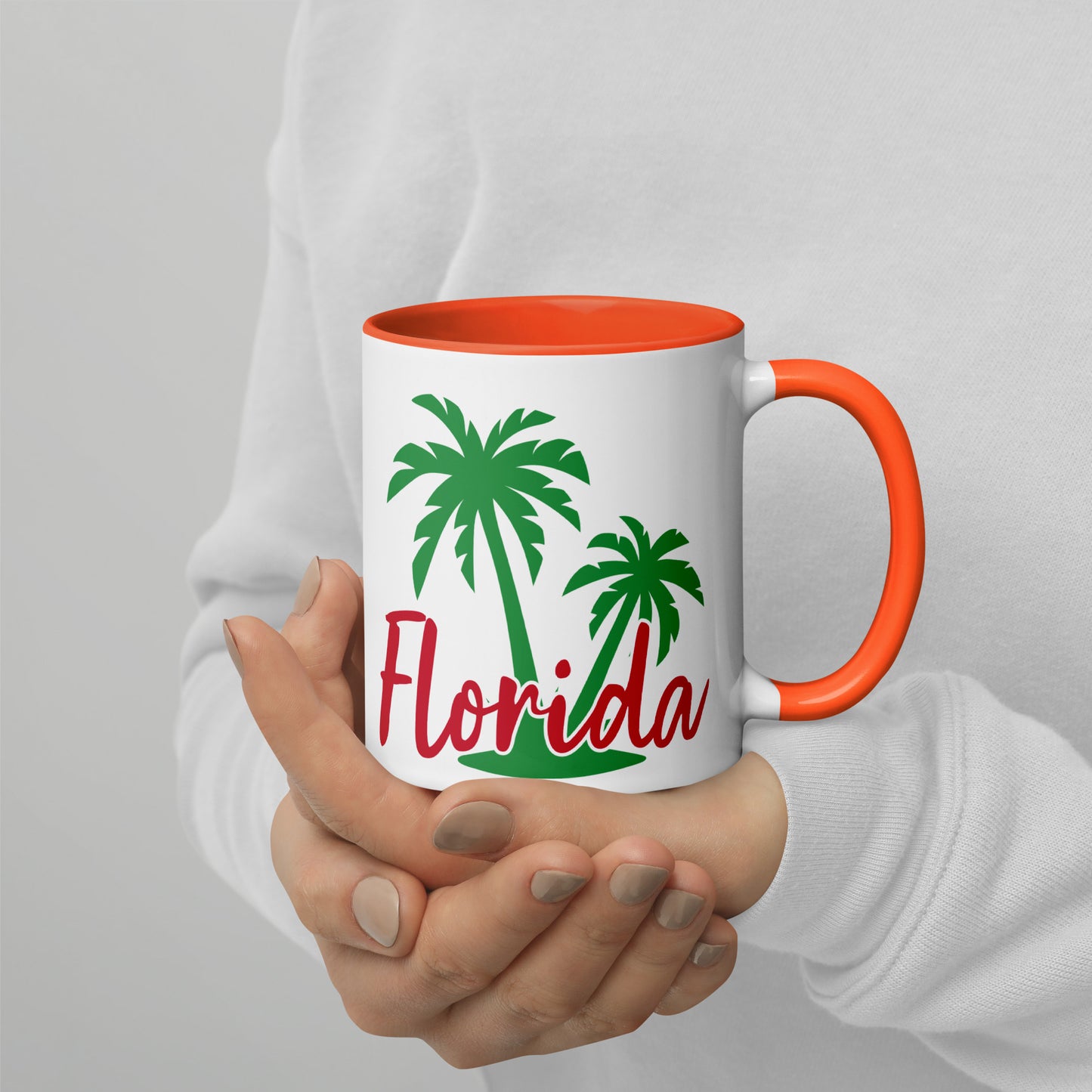 FLORIDA PALM TREE Mug with Color Inside - Florida Palm Tree Coffee Mug