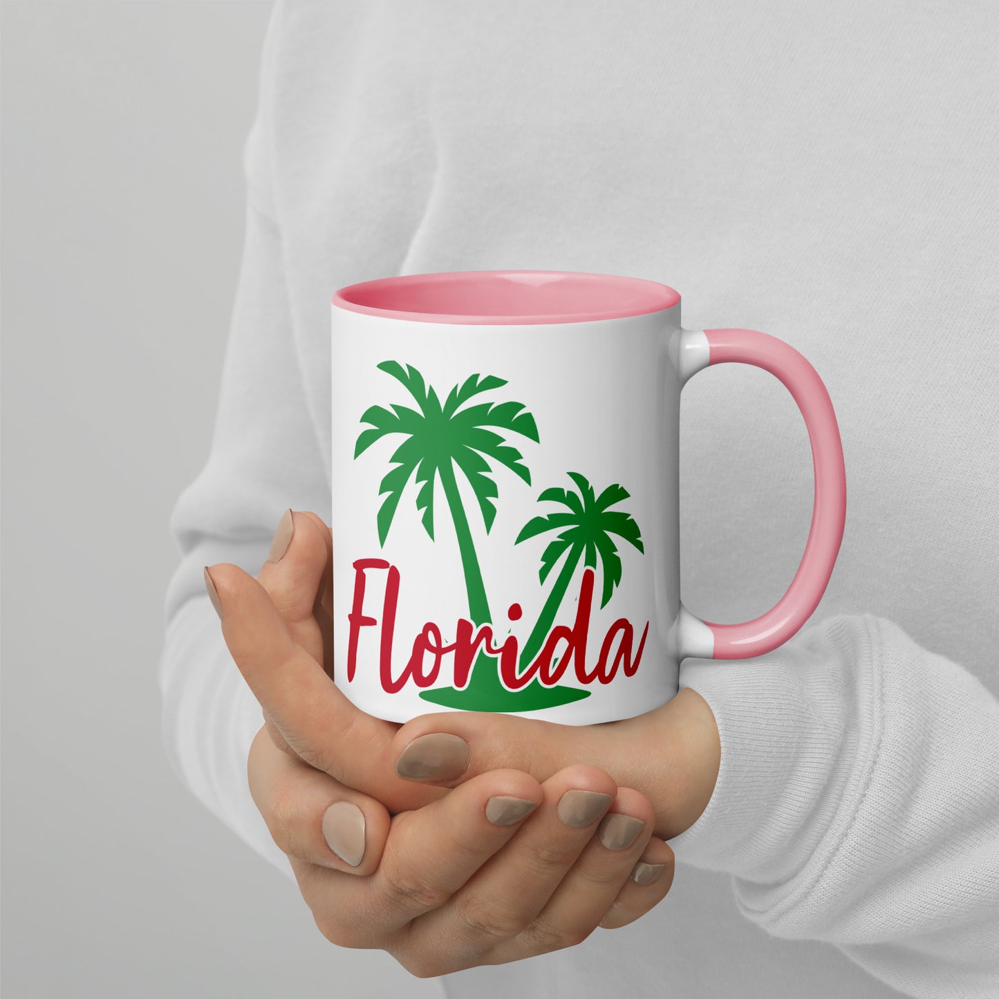 FLORIDA PALM TREE Mug with Color Inside - Florida Palm Tree Coffee Mug
