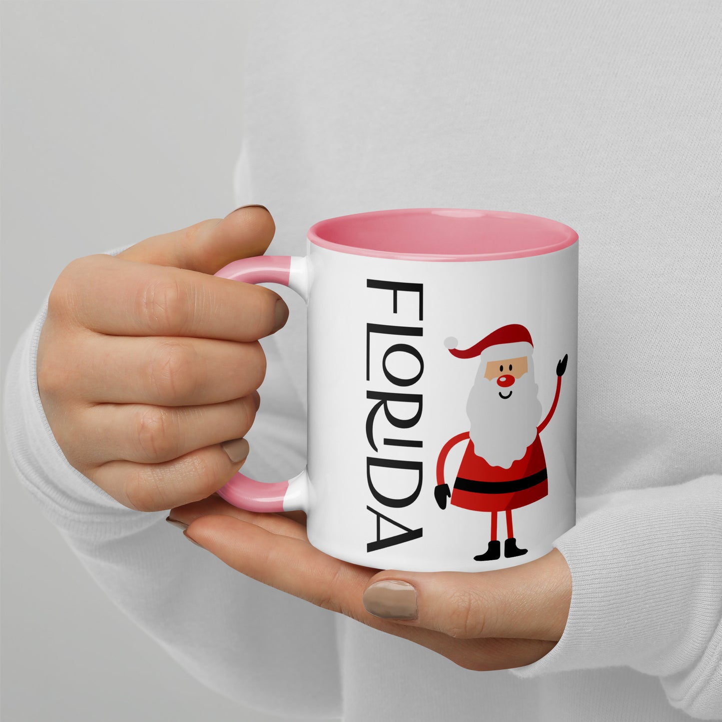FLORIDA SANTA Mug with Several Colors Inside - Florida SANTA CLAUS Christmas Mugs