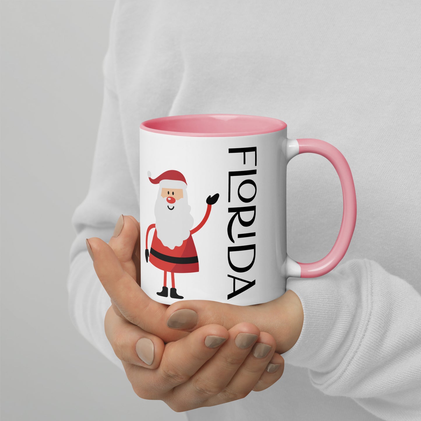 FLORIDA SANTA Mug with Several Colors Inside - Florida SANTA CLAUS Christmas Mugs
