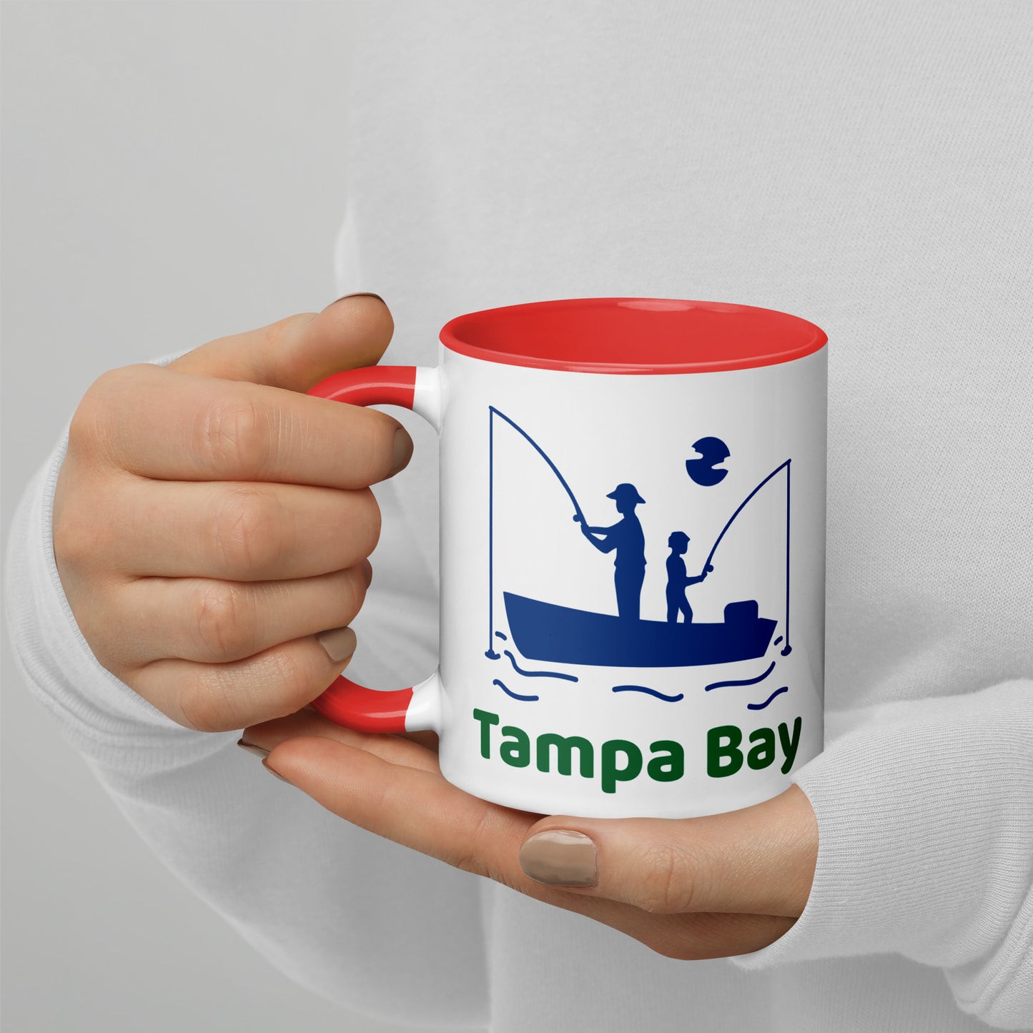 TAMPA BAY FISHING Mug with Color Inside - TAMPA BAY Florida FISHERMAN Mugs