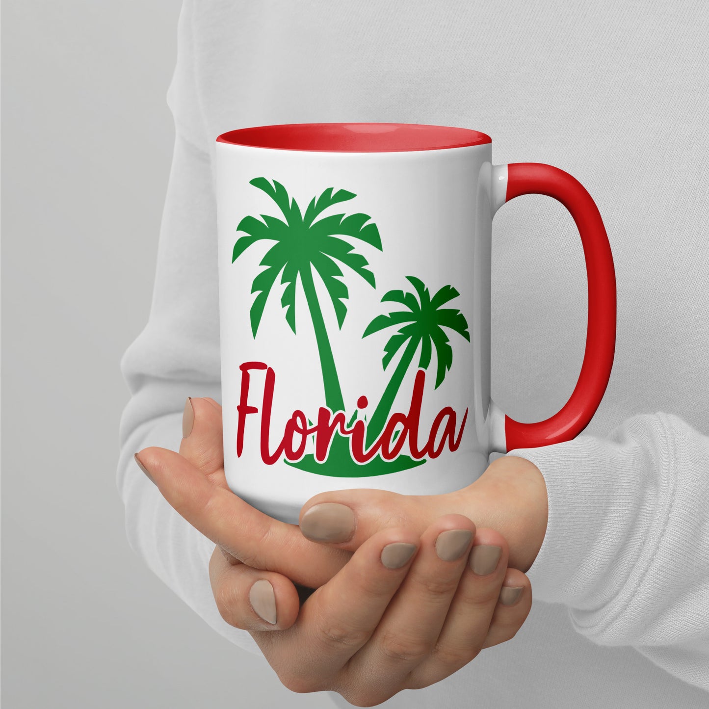 FLORIDA PALM TREE Mug with Color Inside - Florida Palm Tree Coffee Mug